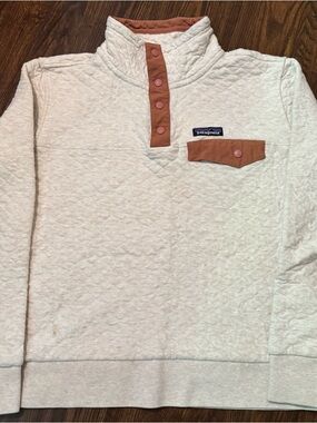Patagonia Cream Snap-Front Pullover Top